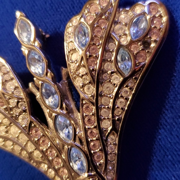 Rare Vintage Swarovski Crystal Art Deco Dragonfly Brooch Pin - Picture 4 of 8